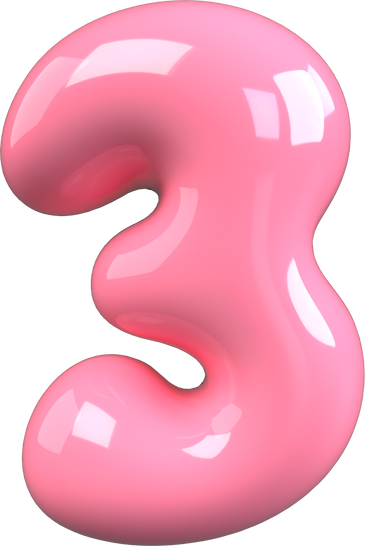 Pink 3D Bubble Gum Number 3